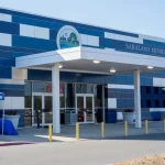 The front exterior of the Saraland Town Center building.